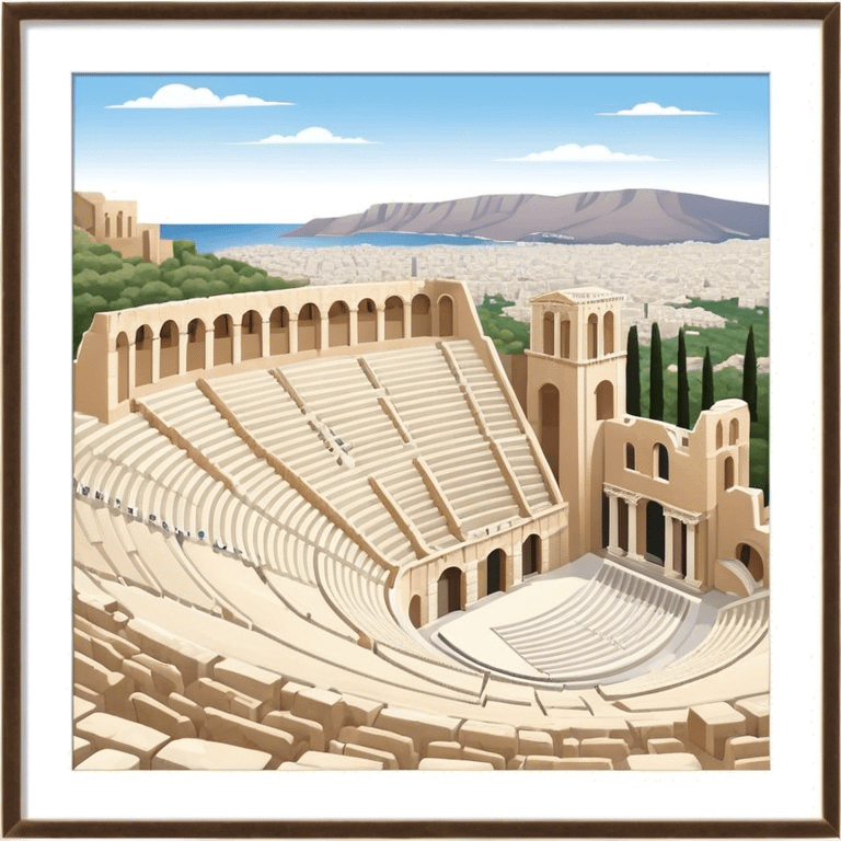 Odeon of Herodes Atticus Landmark Emoji – Depicting the ancient stone amphitheater on the Acropolis slopes. emoji