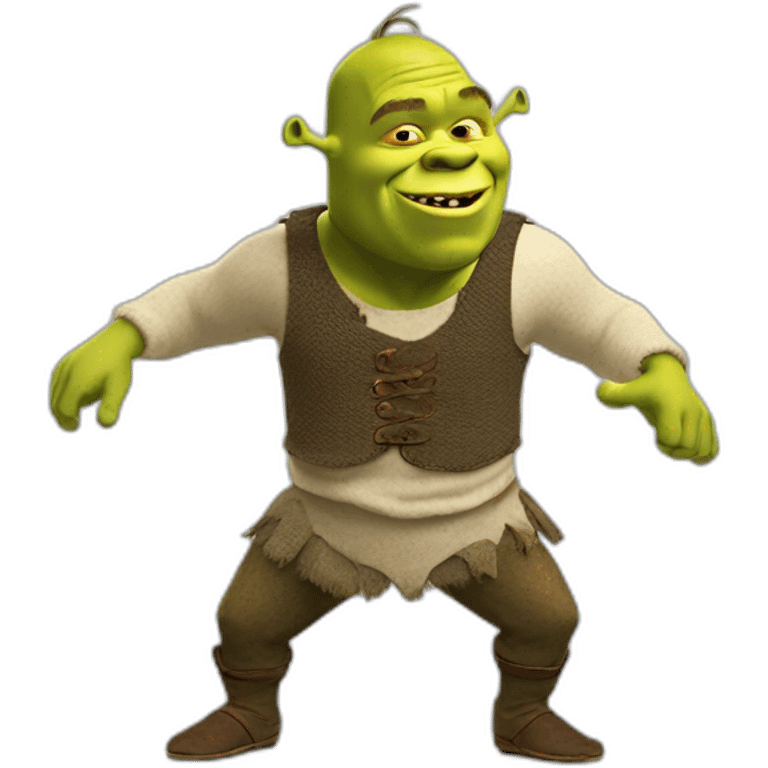 shrek qui effectue un dab emoji