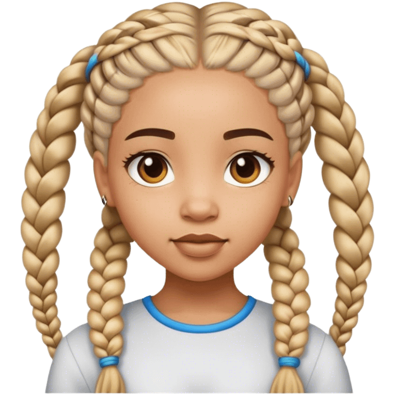 A light skin girl wit braids  emoji