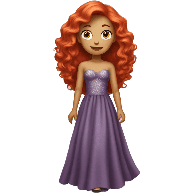 red-haired girl in a long glamour dress emoji