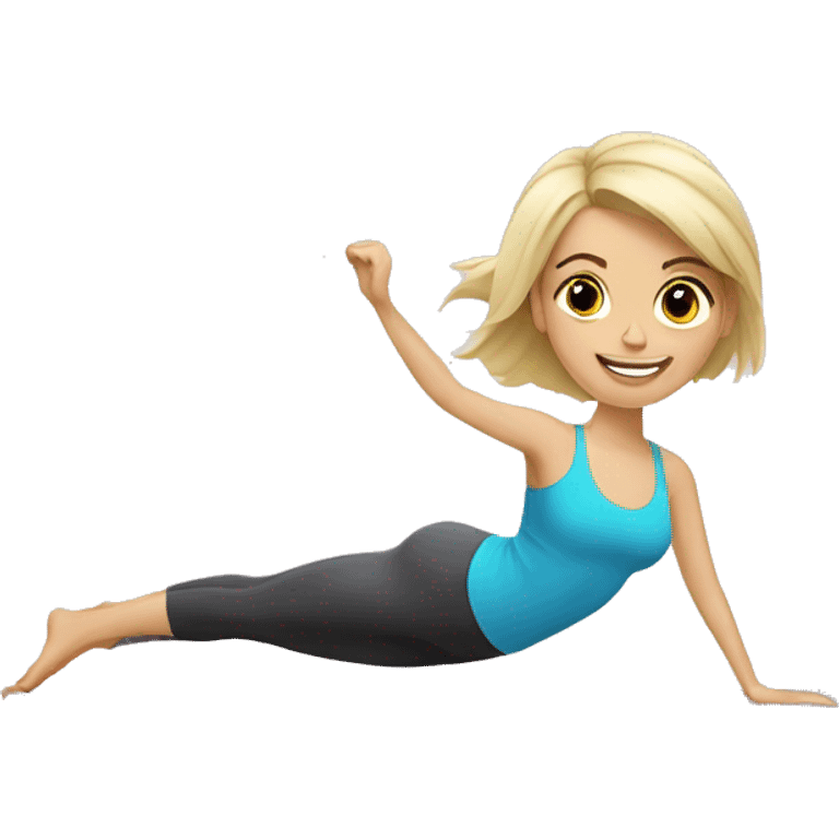 Blonde girl on Pilates reformer  emoji