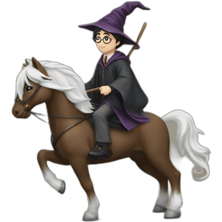 Harry Potter sur une licorne emoji