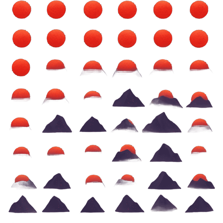 mountain and red moon emoji