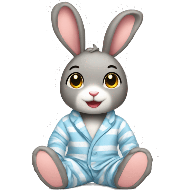 Cute pajama roller rabbit emoji