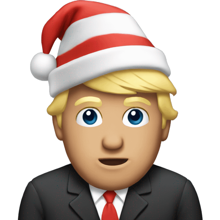 Donald Trump wearing a Santa hat  emoji