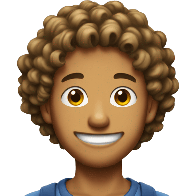 Make a one-piece character with a tanned complexion and curly hair  emoji