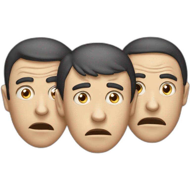 Three stooges with eyes, ears  and mouth shut emoji