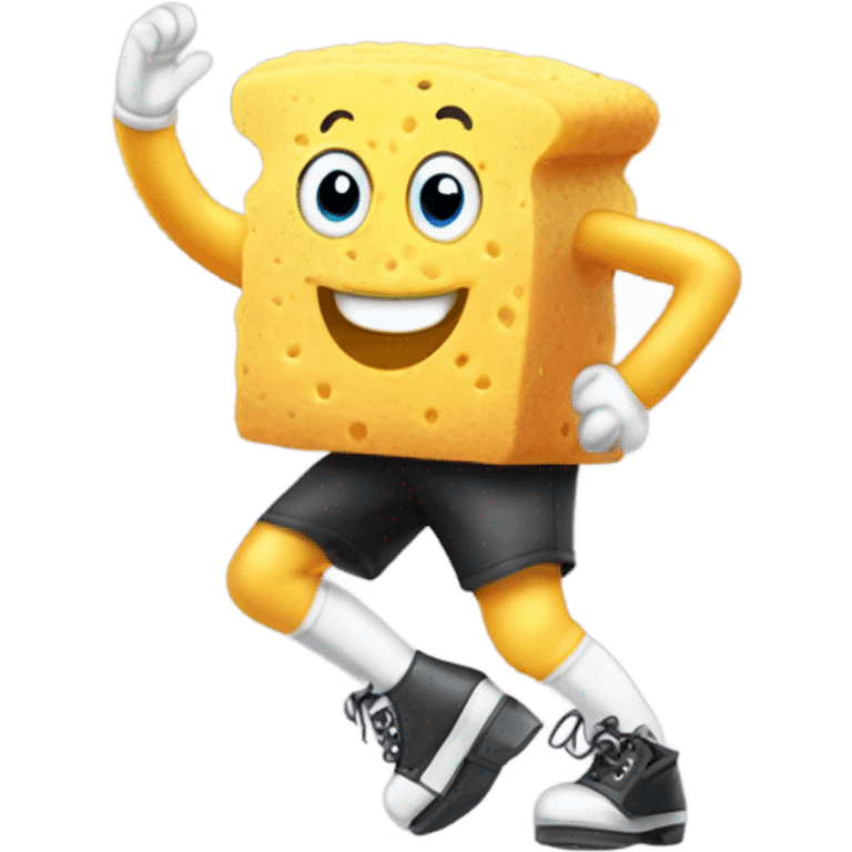 Sponge dancing with giant tap shoes  emoji