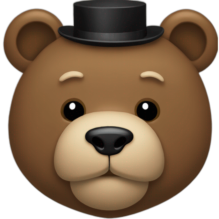 bear with tiny black top hat and black bow tie emoji