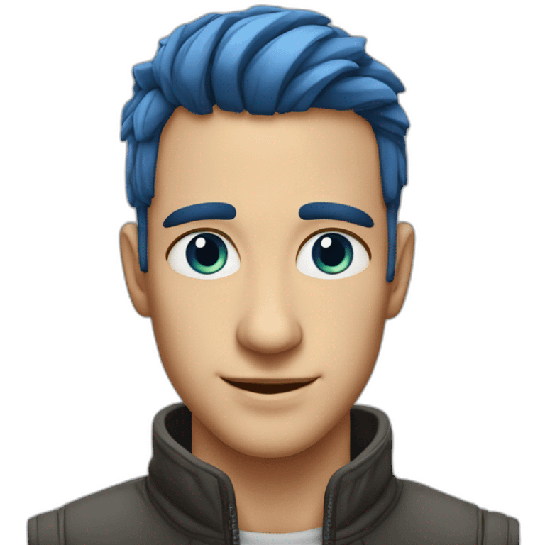 Homme yeux bleus et grandes oreilles emoji