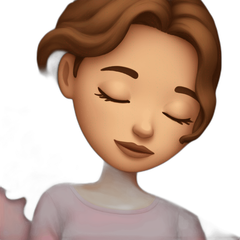 brown hair girl sleeping emoji