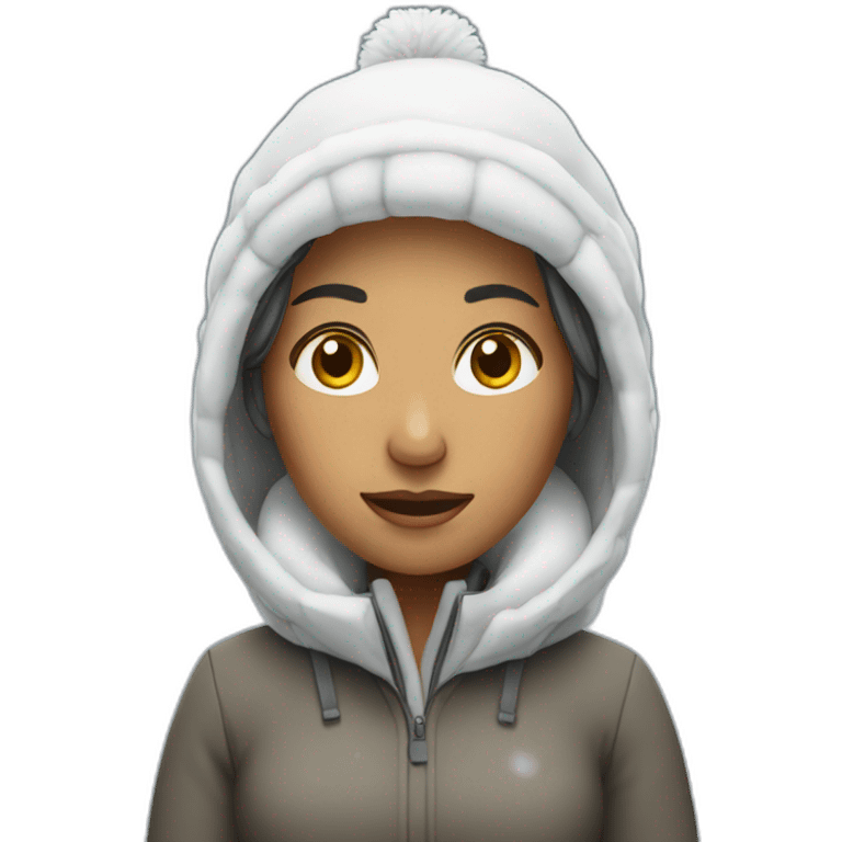 woman working under snow emoji