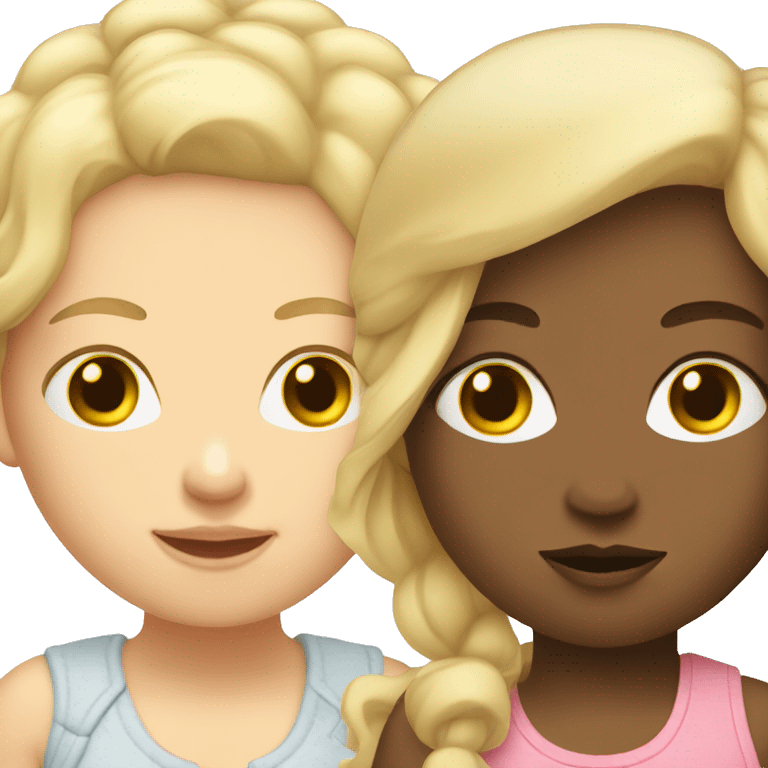 blonde mom and brunette baby emoji