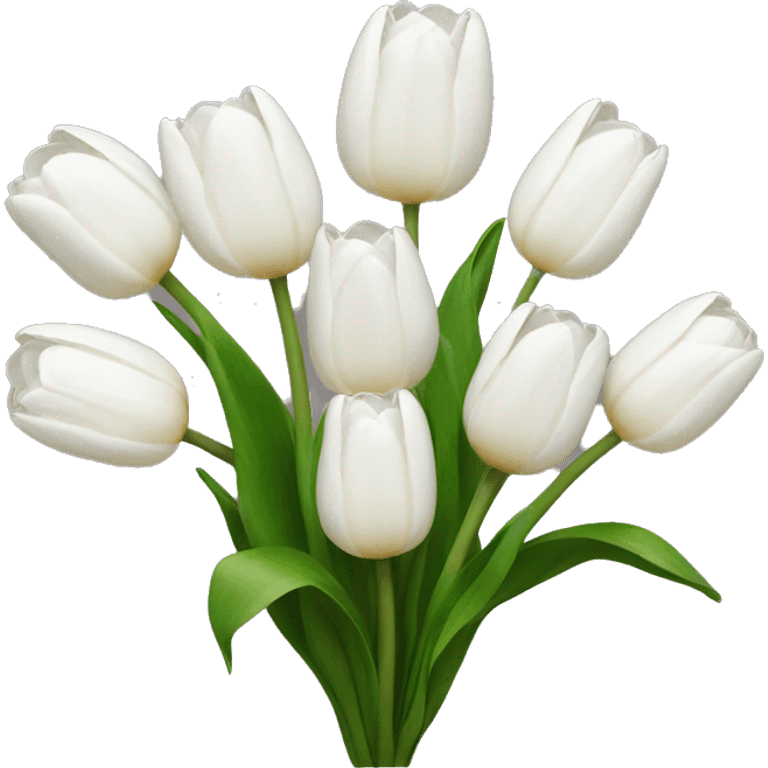 white tulip bouquet  emoji