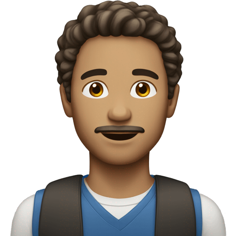 Man with chin hair and brown hair and light skin  emoji