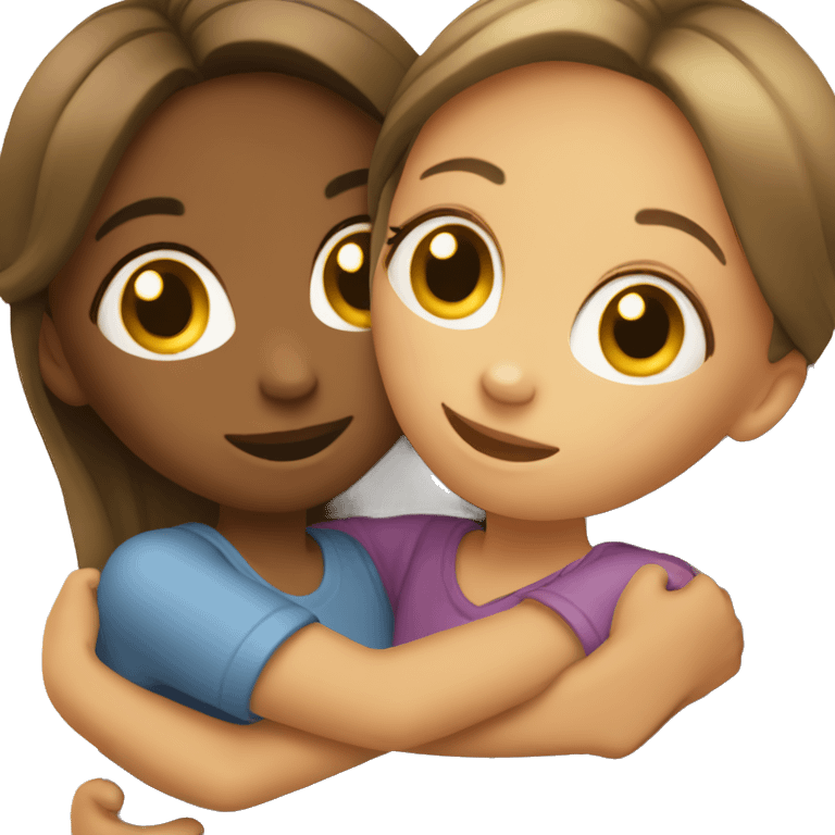 Two girls hugging  emoji