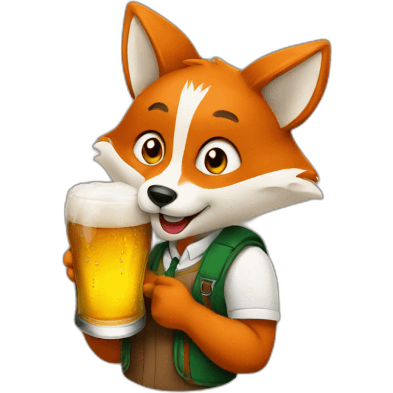 Fox student with beer emoji