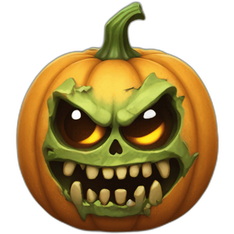 pumpkin head zombie emoji