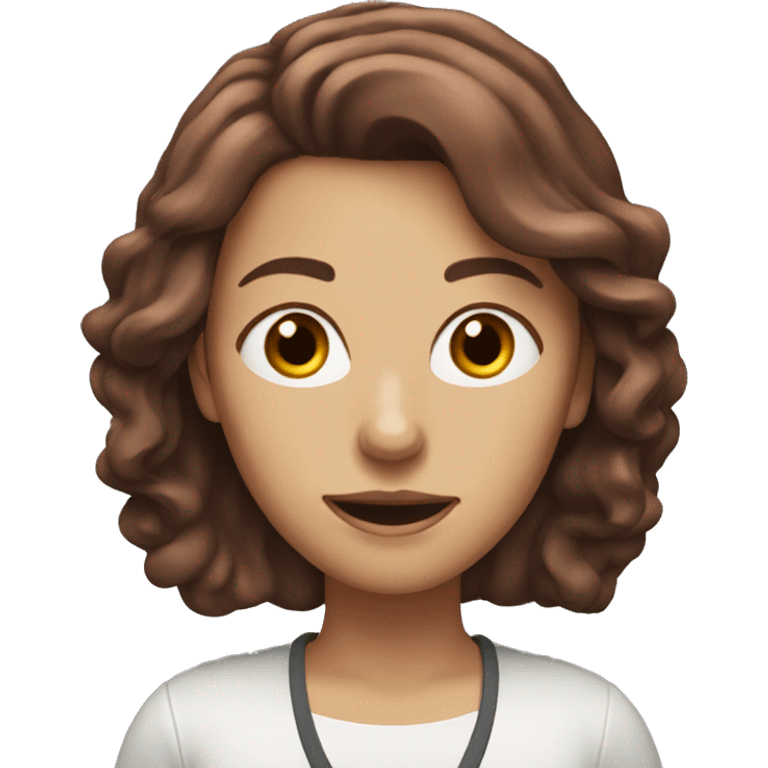 woman with reddish brown hair and microph emoji