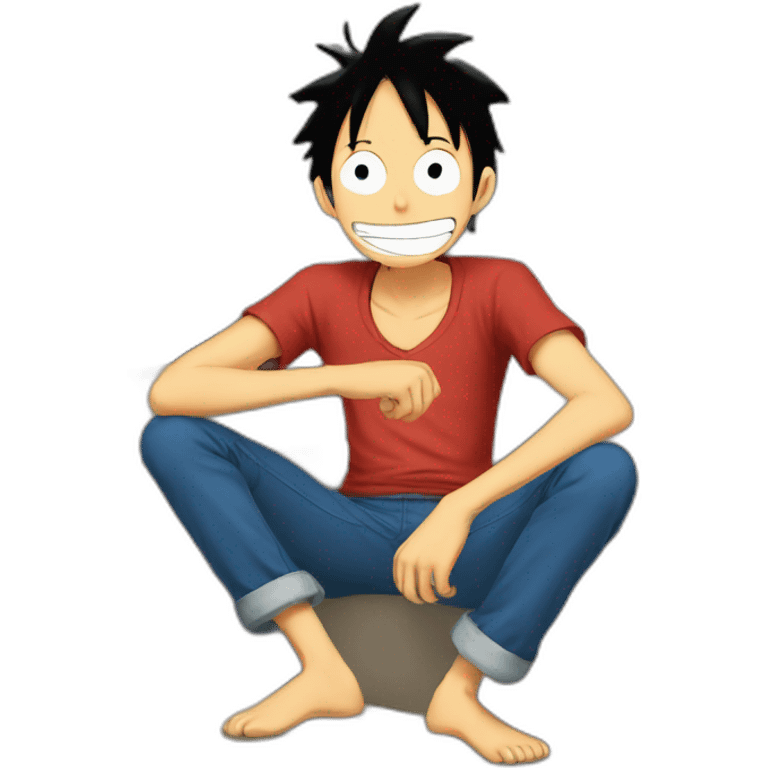 Luffy is watching TV emoji