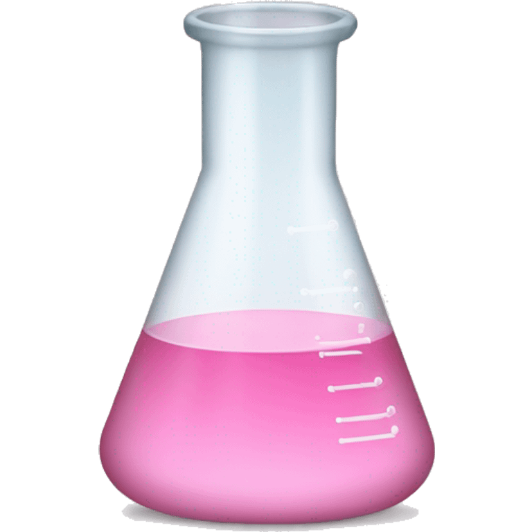 Erlenmeyer filled by light pink liquid emoji