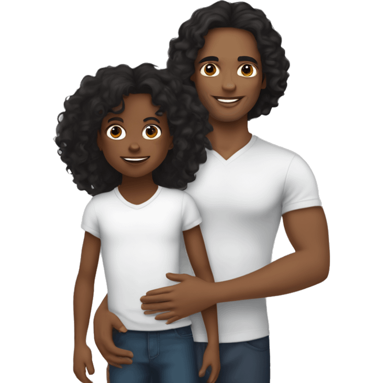 me with my 4-year-old son. I’m a Colombian woman with long wavy black hair and hazel eyes. My son, mixed French, Congolese, and Colombian, has slightly darker skin, curly hair on top, short sides, and black eyes.” emoji