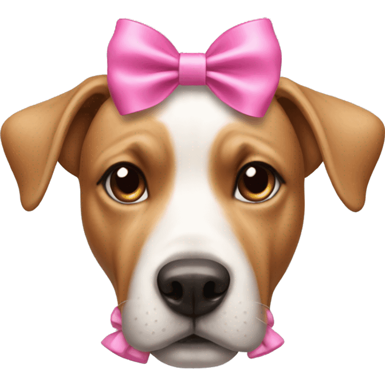 Dog with pink bow on head  emoji