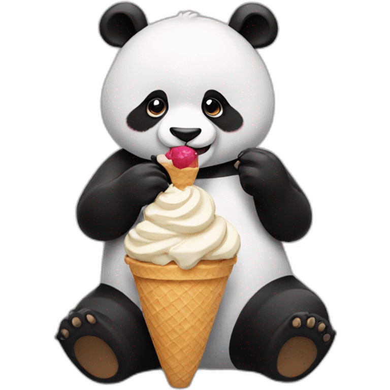 Panda eating ice cream emoji