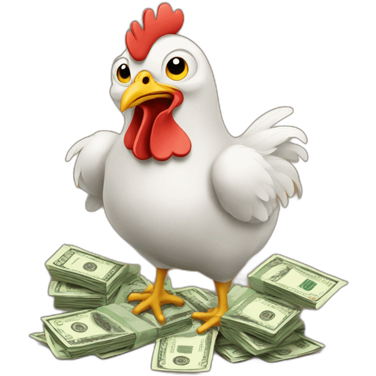 Chicken with money emoji