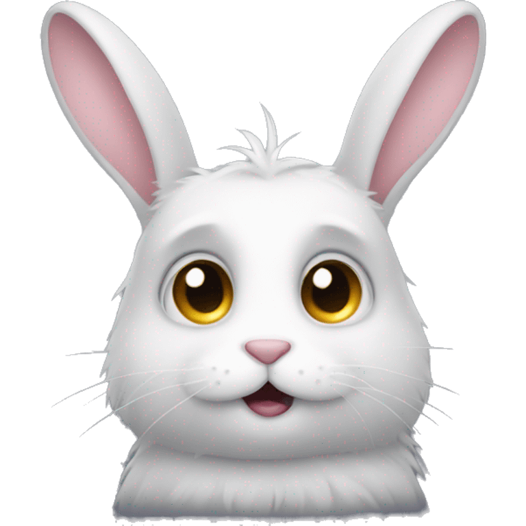 rabbit with hair and twinkle eye emoji