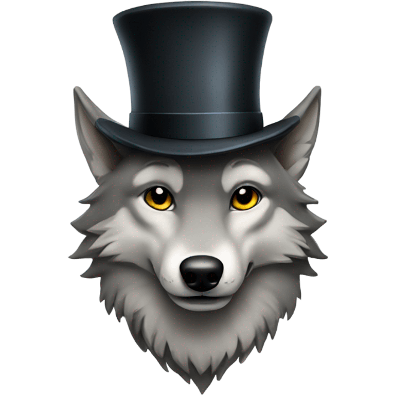 Wolf with top hat  emoji