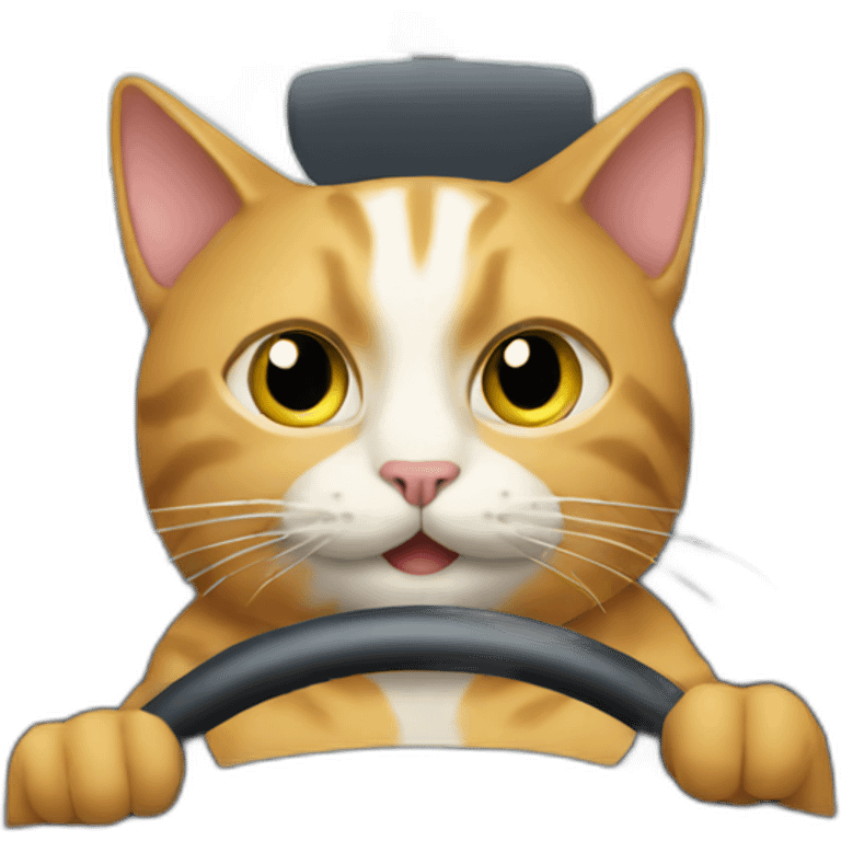 Cat driving a car emoji