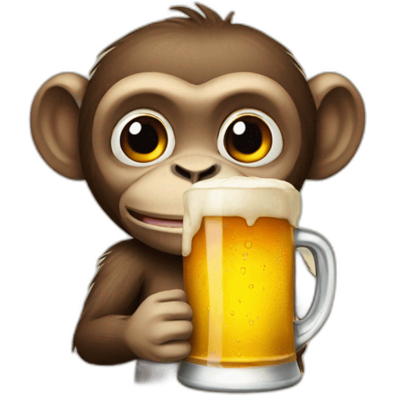 Monkey with beer emoji