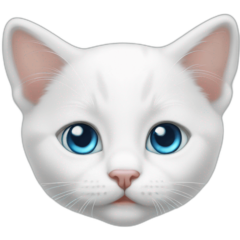 blue-eyed white kitten emoji