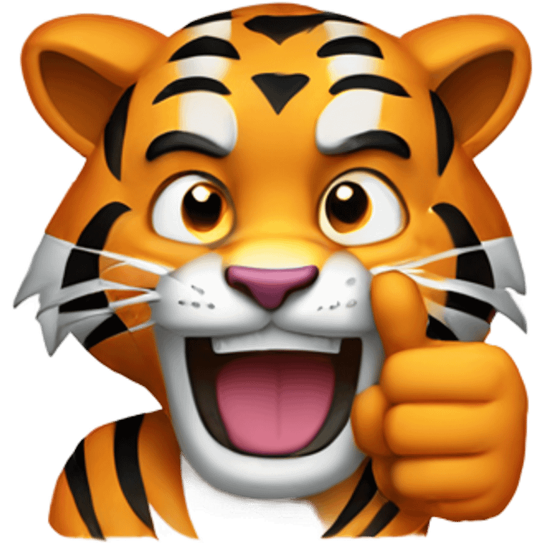 Mean tiger thumbs up emoji