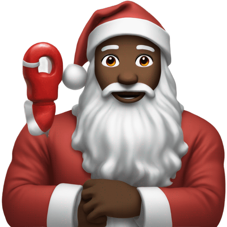 Black Santa pumping crypto emoji