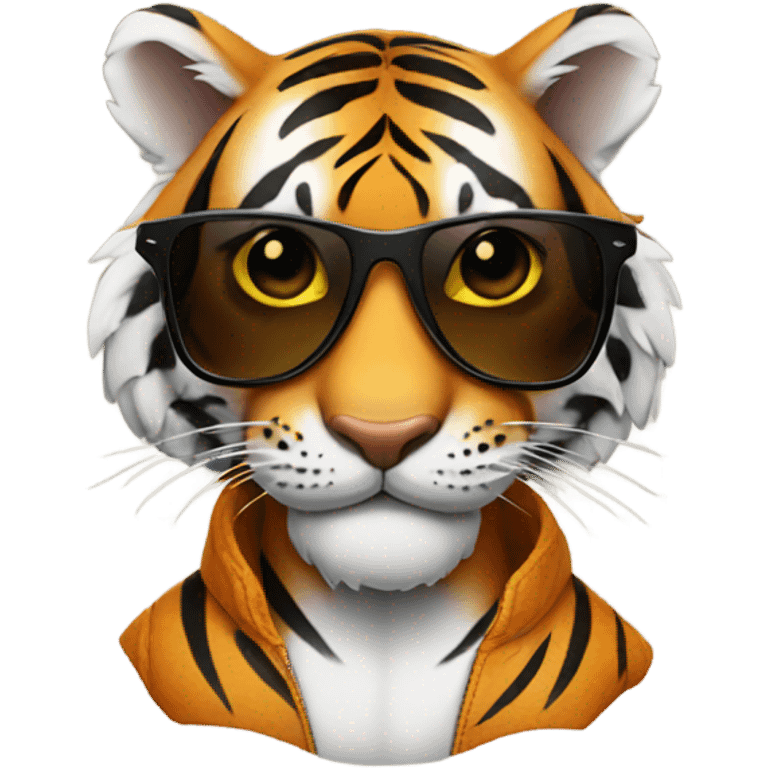 Tiger in sunglasses emoji