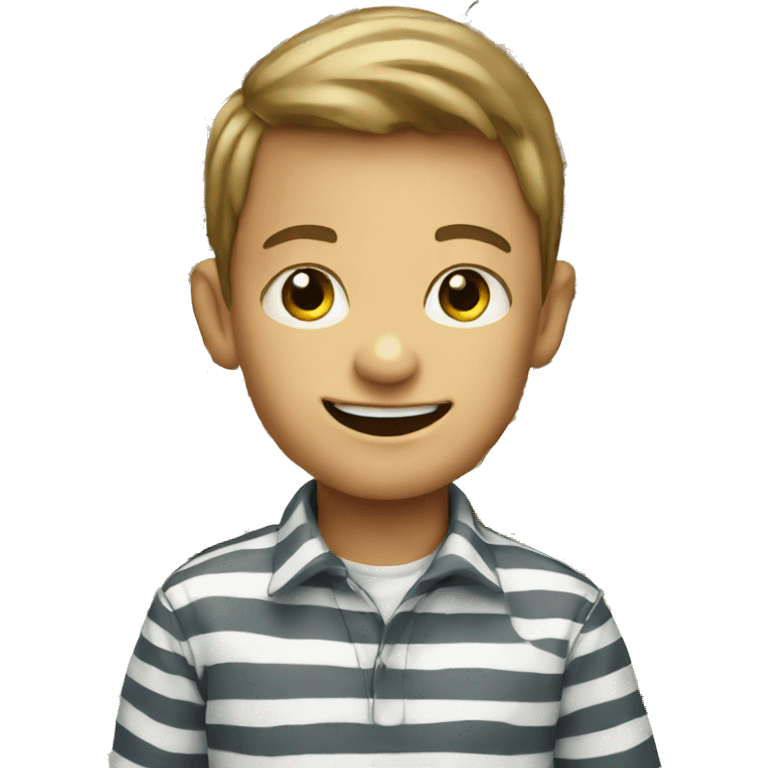 smiling boy in striped shirt emoji