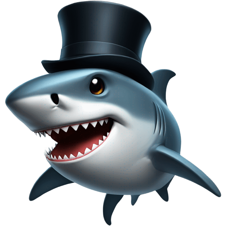 Shark with tophat emoji