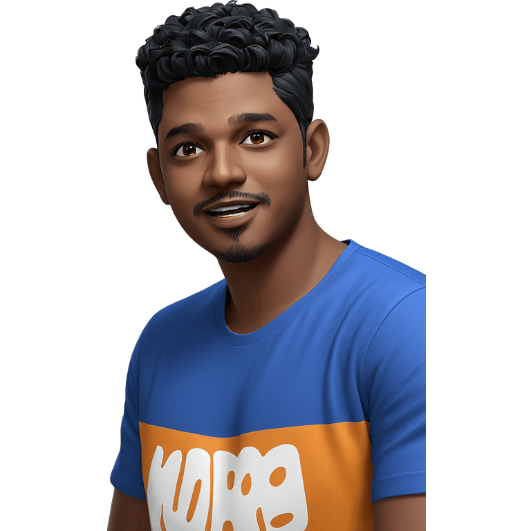 outdoor portrait of dark-skinned male emoji