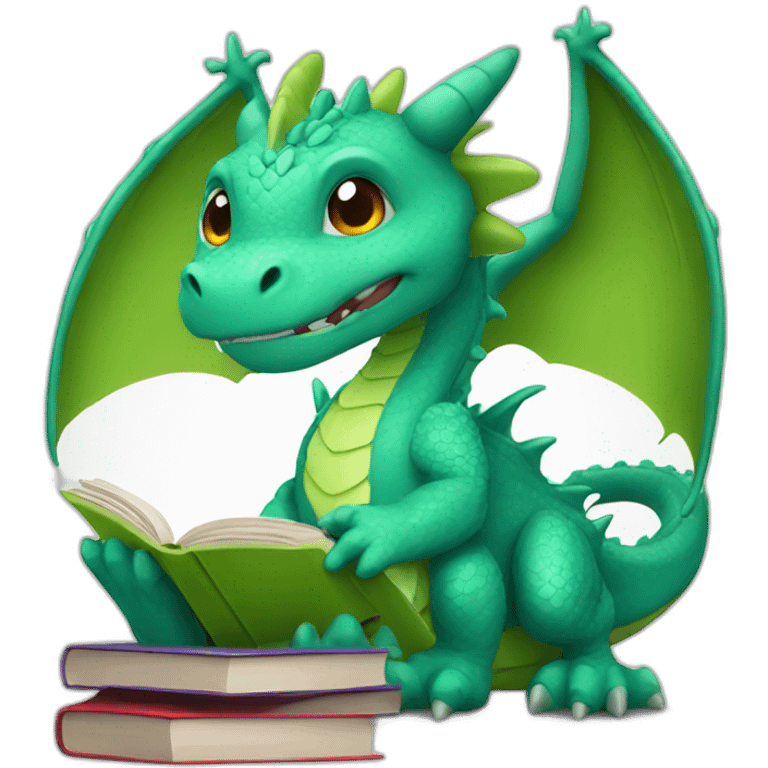 dragon with book emoji