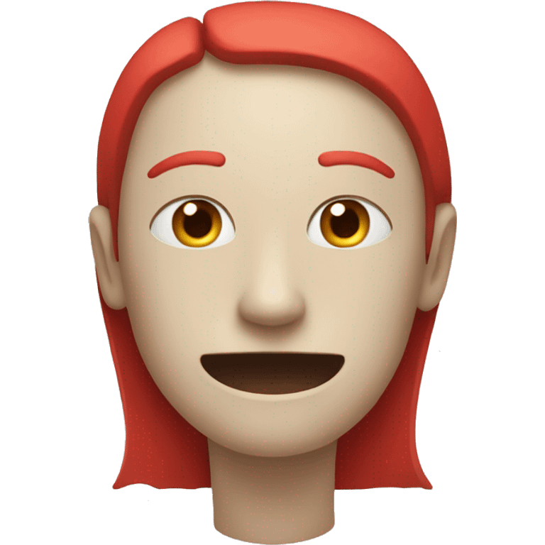 Make an emoji of a red letter A with the gap as teeth and 2 rectangles as eyes emoji