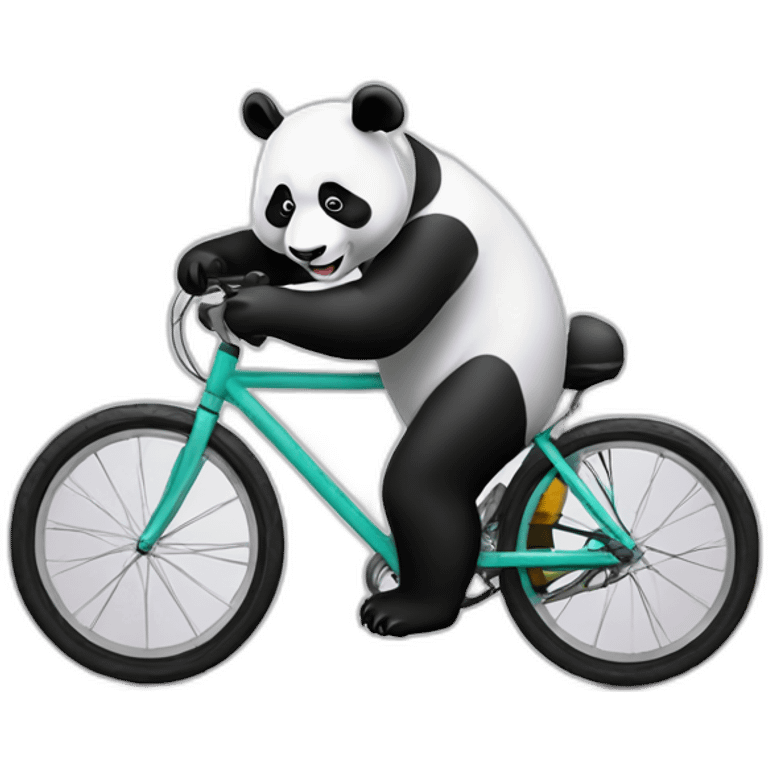 panda repairing bicycle emoji