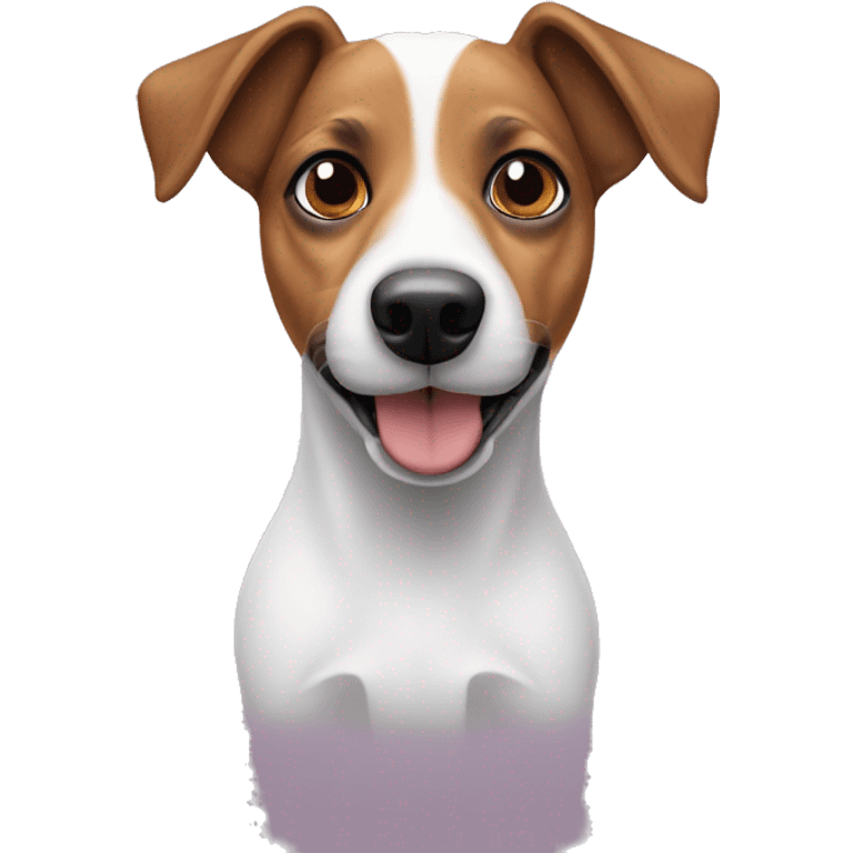 Un perro jack russell con las orejas de punta emoji