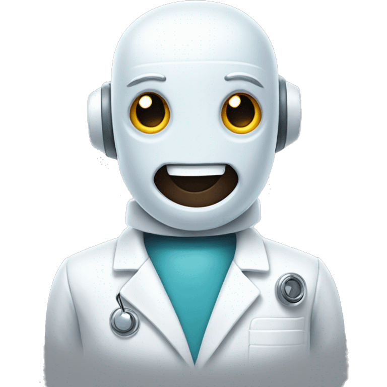 smiling robot in a labcoat emoji