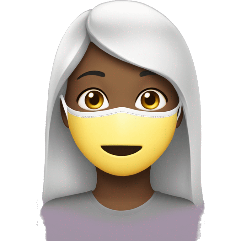 girl puttinh a face mask on emoji