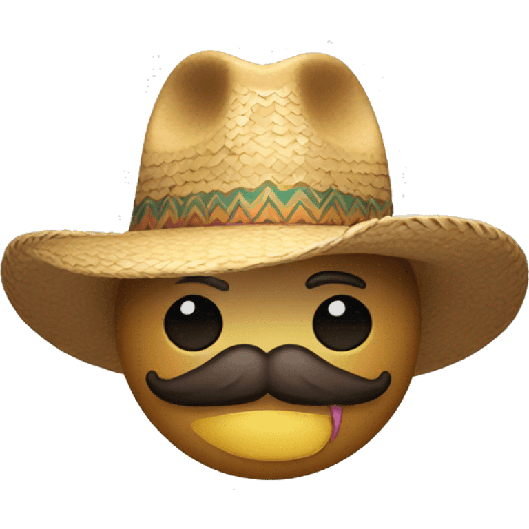 un gusano que tenga bigote y sombrero  emoji