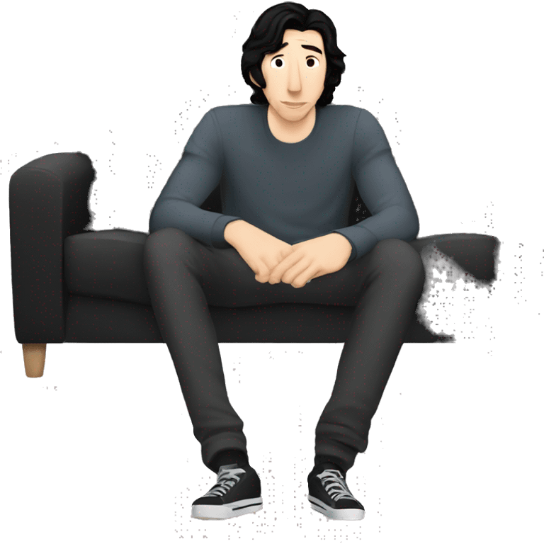 Adam driver in couch with two black snakes watching a movie  emoji