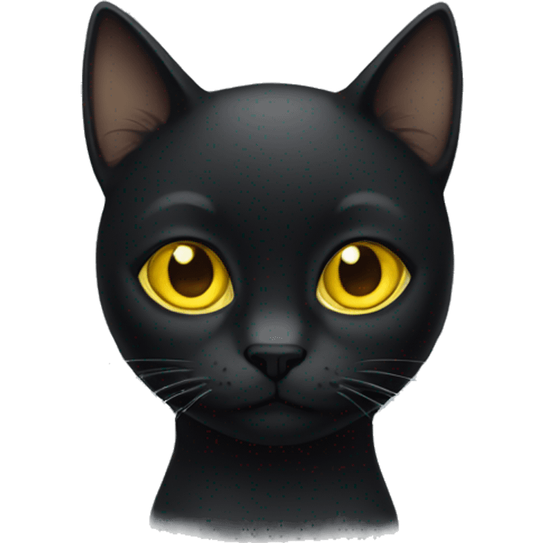 black cat with yellow eyes emoji