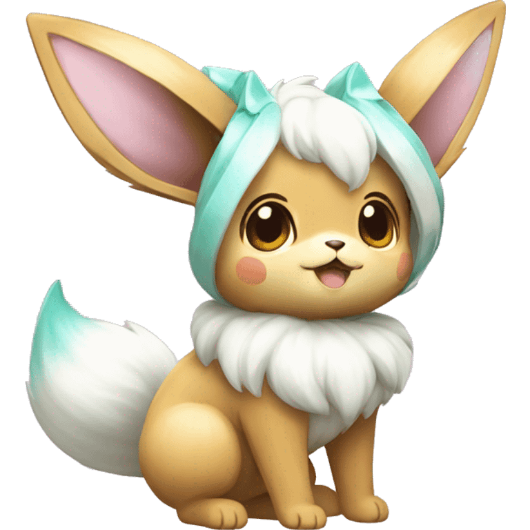 Kawaii Shiny Pastel Eevee Full Body emoji